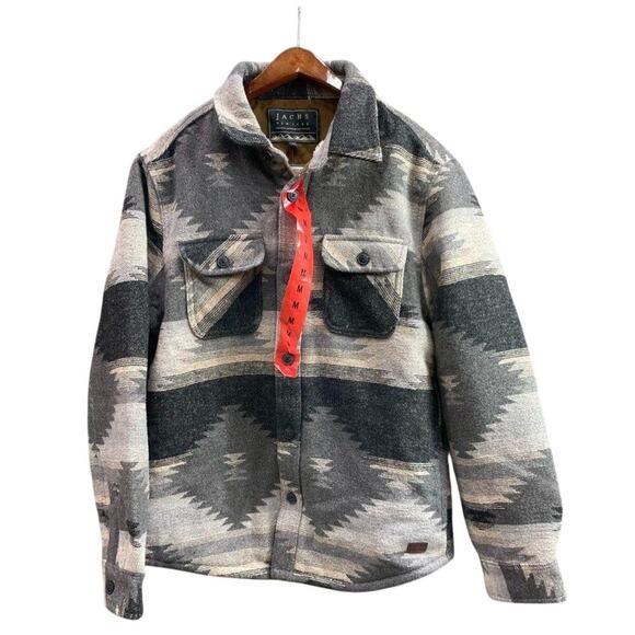 JACHS NY Wool Blend Aztec Overshirt NWT Size M Outdoor Western Fall Layer - Picture 1 of 4
